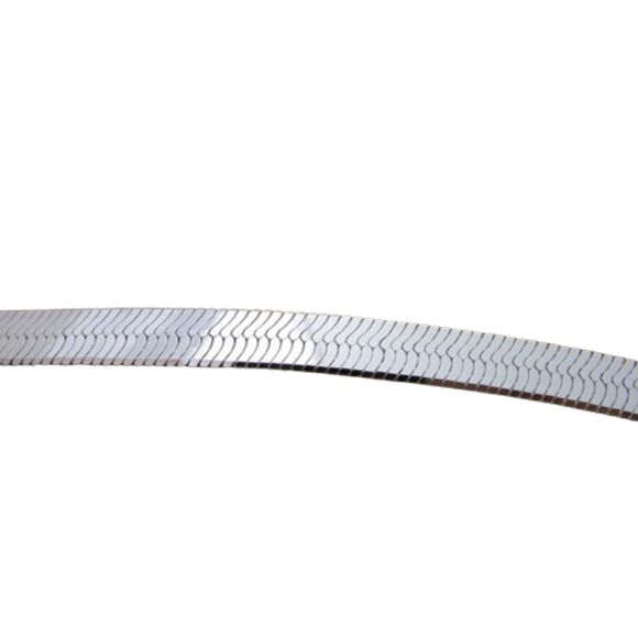 Sterling Silver Flexible Herringbone Snake Chain Necklace - Picture 3 of 6